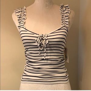 BILLABONG Tank Medium White w/Black Stripes